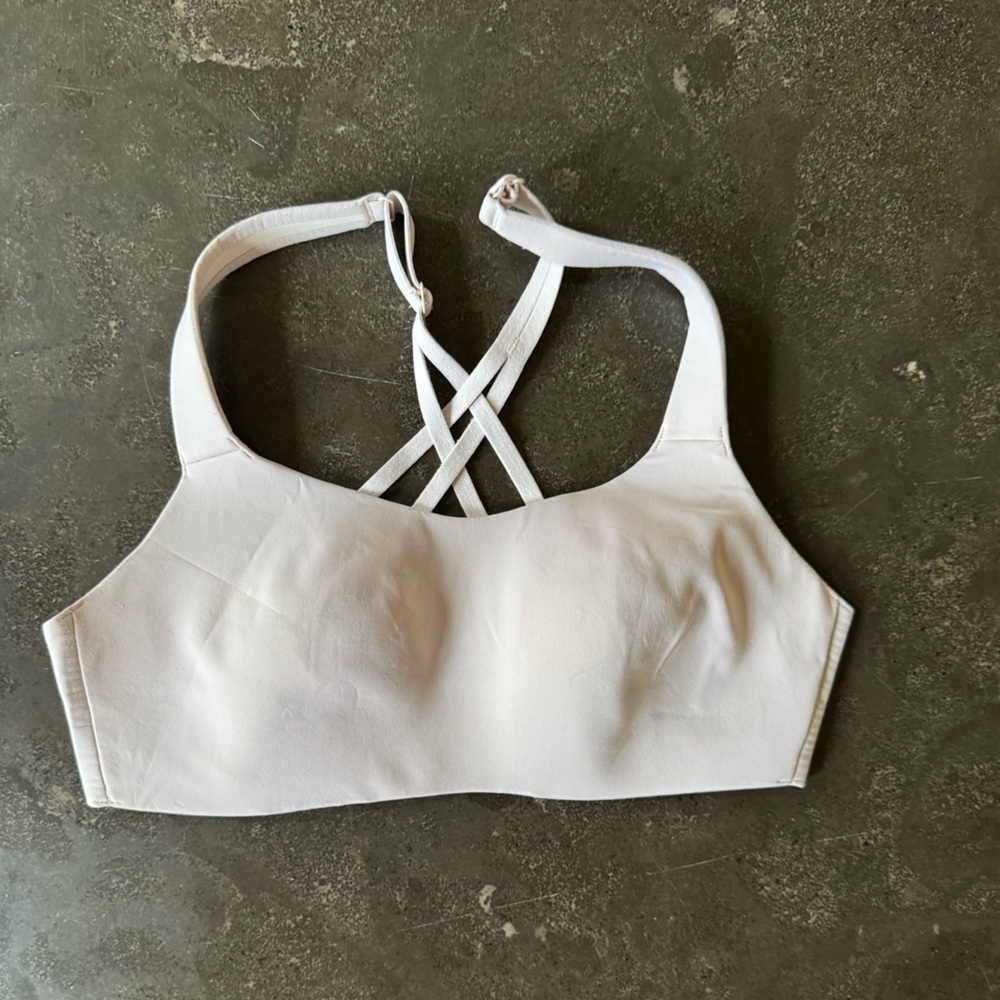 White Strappy Sports Bra